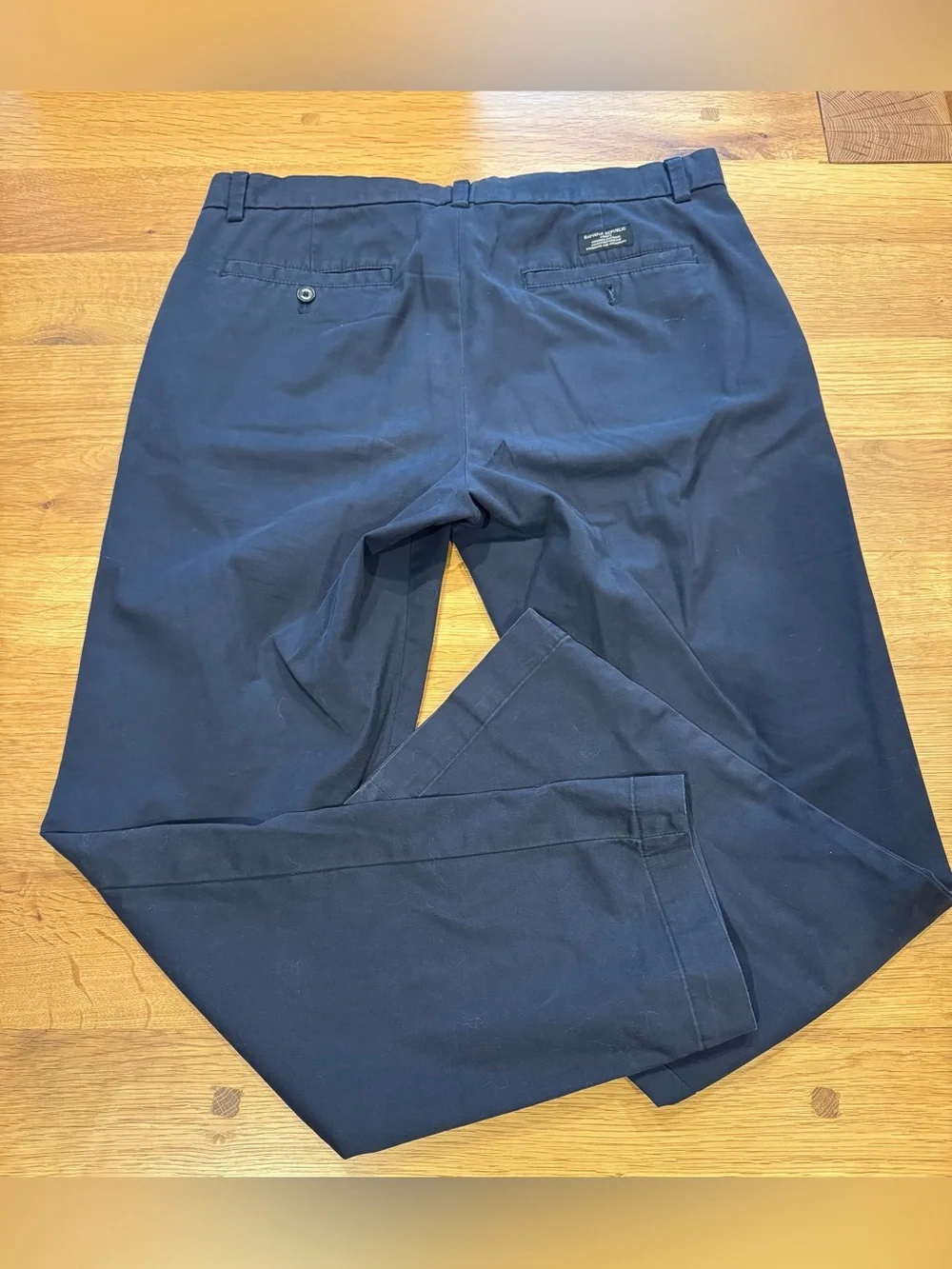 Banana Republic Aiden Chino Navy Blue Stretch Slim Fit Flat Front 35x32 Mens